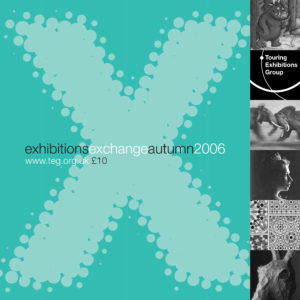 Front cover of Exchange Autumn 2006 green background with large letter X with various black and white images running down the right hand side