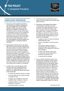 Front cover of Complaints Procedure PDF